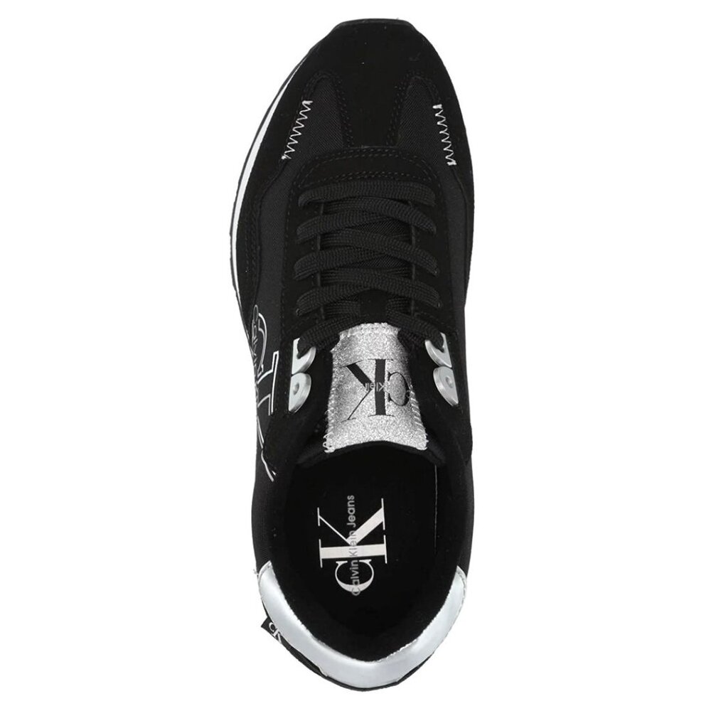 Calvin Klein EDEN Men's Low-Top Lace-Up Sneakers Black/Silver Size 8 M - Picture 7 of 9